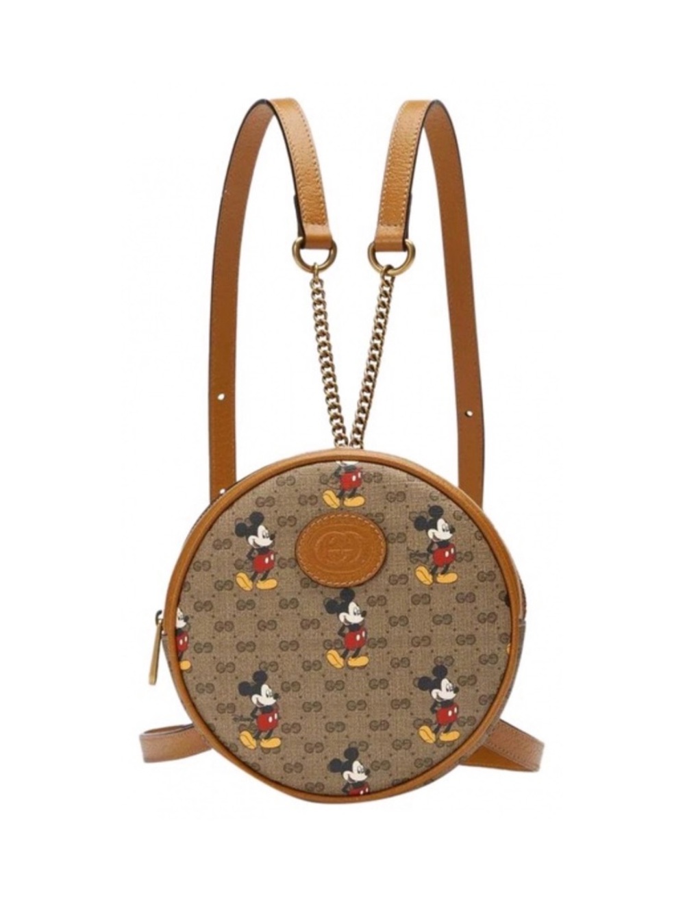 Gucci Brown Canvas Mickey Round Backpack